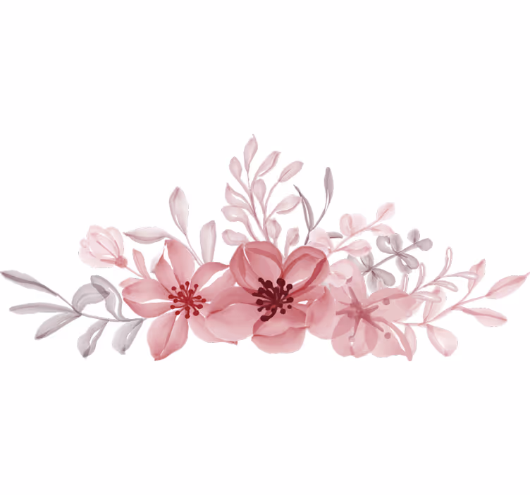 Raambekleding slaapkamer met roze bloemen - TenStickers