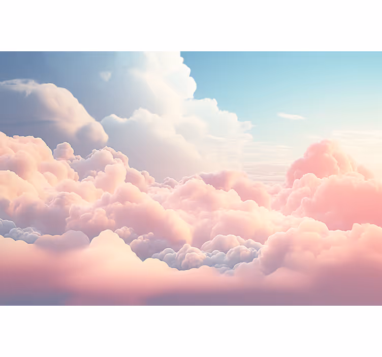Rolgordijn kinderkamer roze wolkenlandschap - TenStickers