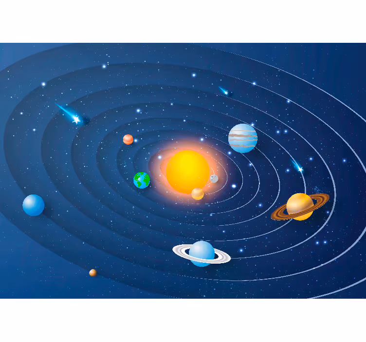 Rolgordijn kinderkamer zonnestelsel planeten - TenStickers
