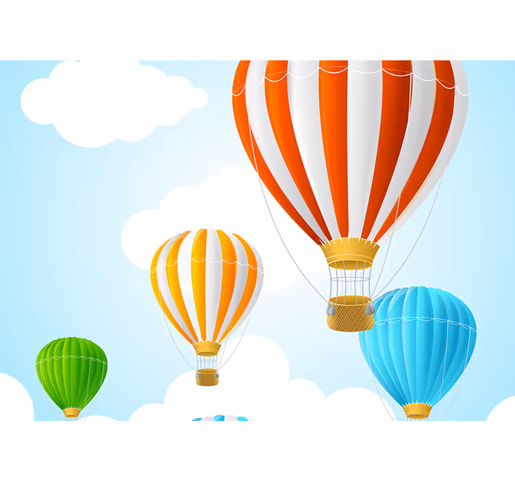 Rolgordijn kinderkamer luchtballonnen in de lucht - TenStickers