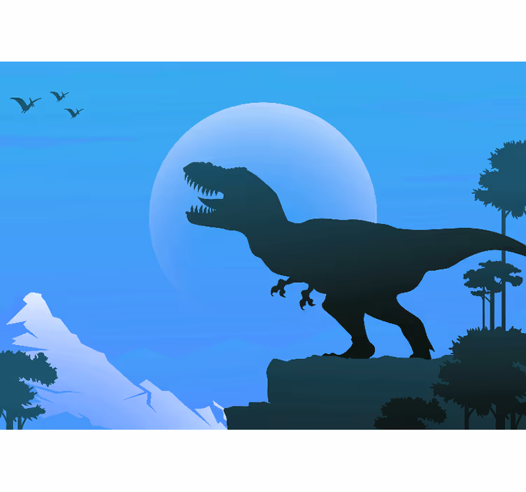 Rolgordijn kinderkamer boze t-rex grommend - TenStickers