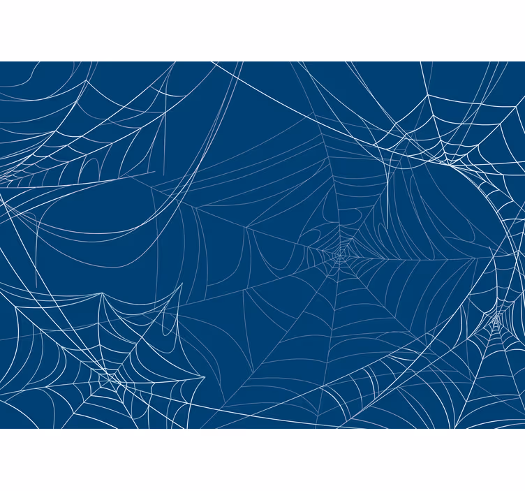Rolgordijn kinderkamer blauwe halloween spinnenweb - TenStickers