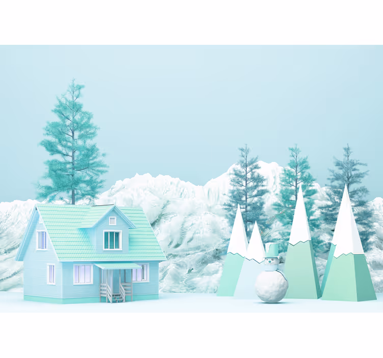 Rolgordijn kinderkamer boerderij in het bos illustratie - TenStickers