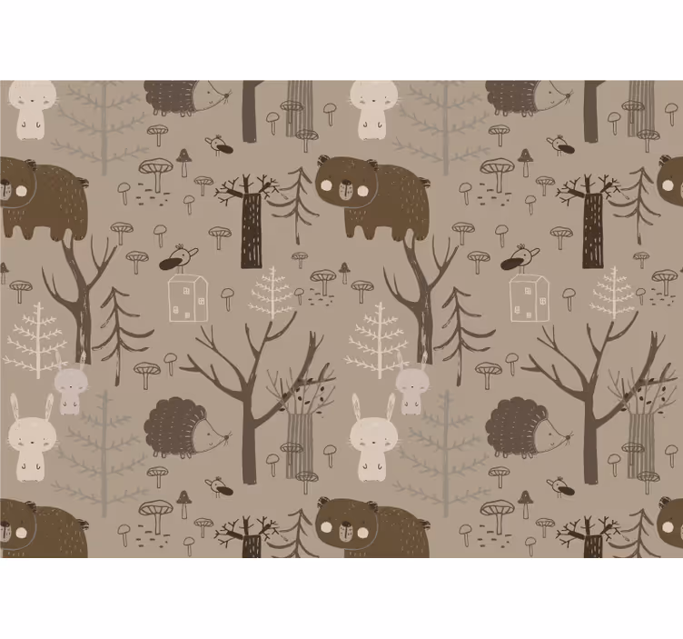 Rolgordijn kinderkamer scandinavische stijl bosdieren - TenStickers