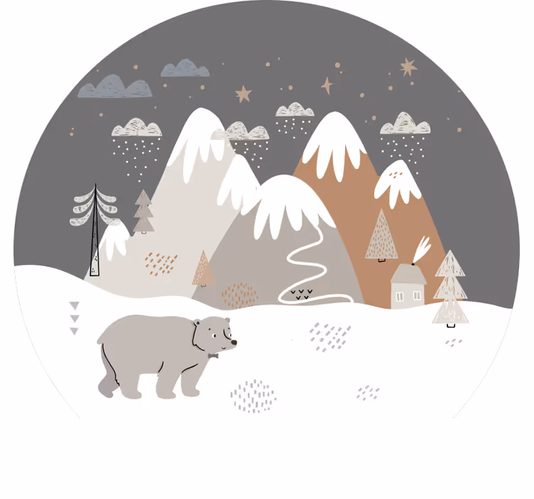 Rolgordijn kinderkamer wilde dieren nordic stijl - TenStickers