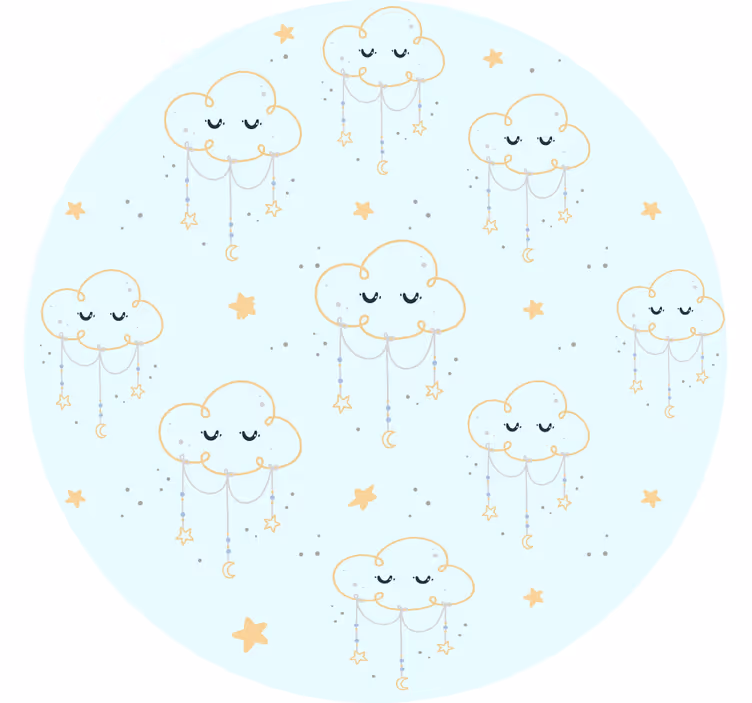 Rolgordijn kinderkamer wolkenpatroon - TenStickers