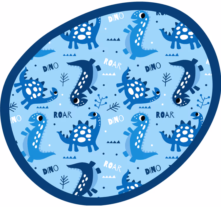 Rolgordijn kinderkamer blauwe dinosaurussen achtergrond - TenStickers