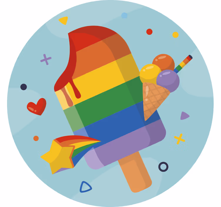 Rolgordijn kinderkamer ijslolly's regenboog - TenStickers