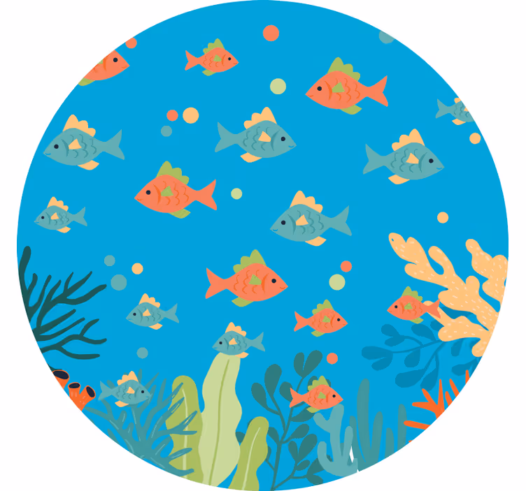 Rolgordijn kinderkamer kleurrijke koraal circle - TenStickers
