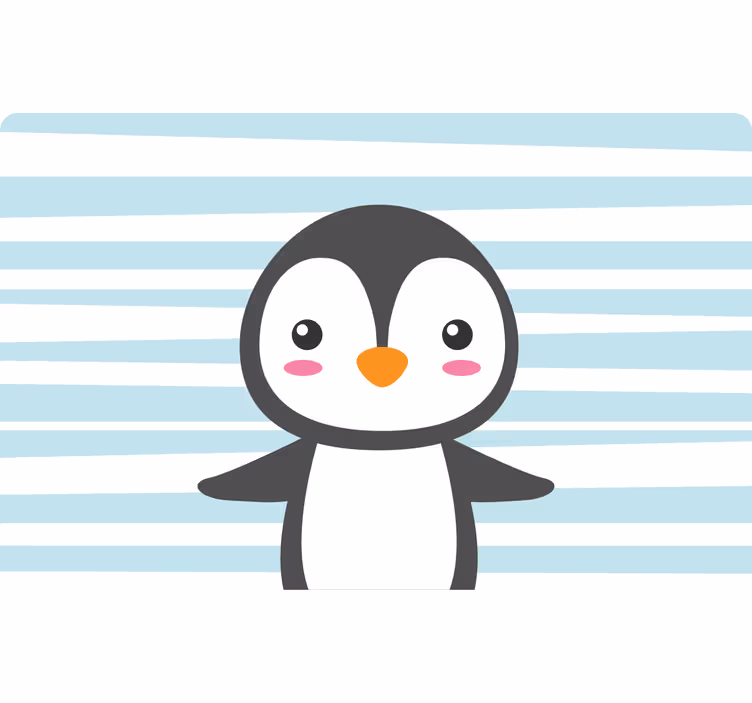Rolgordijn kinderkamer blije pinguïn - TenStickers