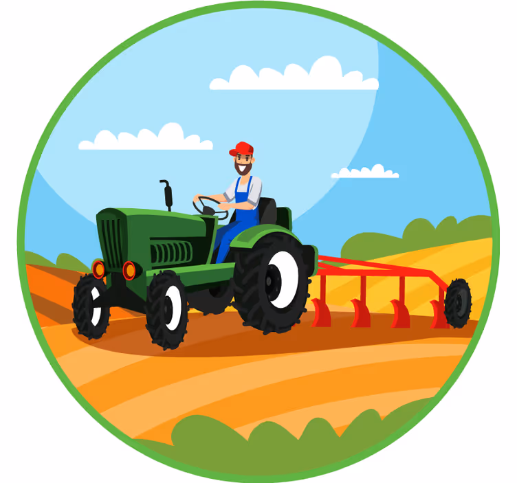 Rolgordijn kinderkamer tractor ploegen - TenStickers