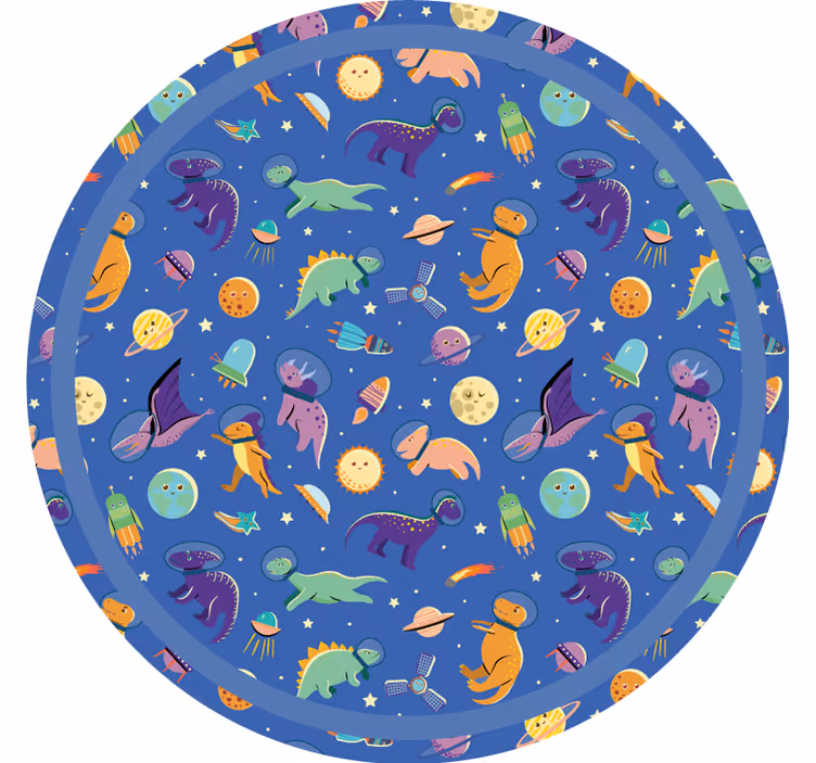 Rolgordijn kinderkamer dinosaurussen in de ruimte - TenStickers