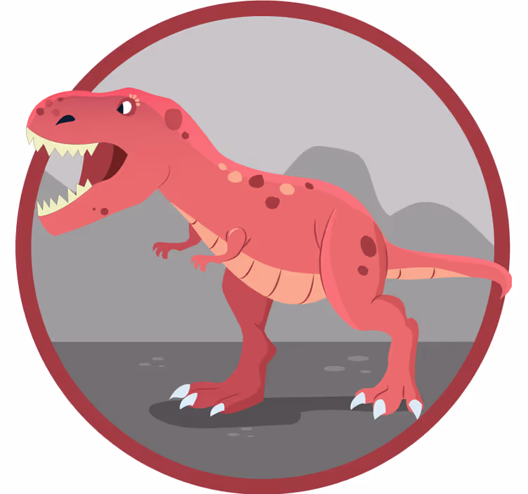 Rolgordijn kinderkamer t-rex illustratie voor kinderen - TenStickers