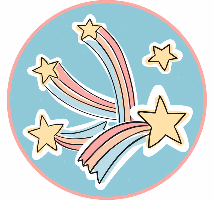 Rolgordijn kinderkamer vallende regenboogster - TenStickers
