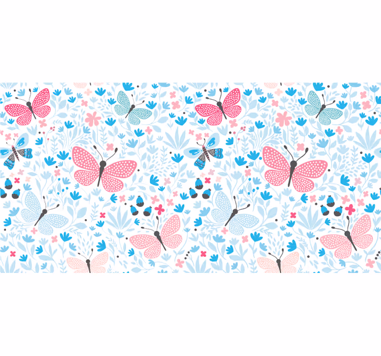 Rolgordijn kinderkamer blauwe motieven roze kleur - TenStickers