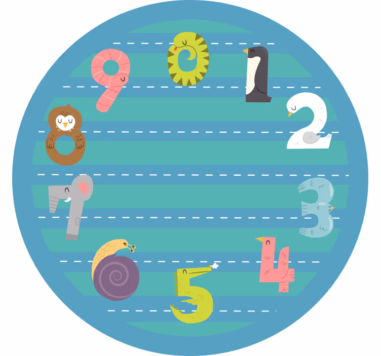 Rolgordijn kinderkamer dieren cijfers - TenStickers