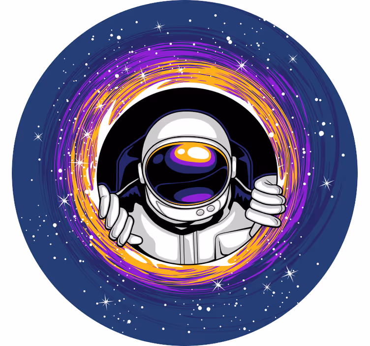 Rolgordijn kinderkamer astronaut in de ruimte - TenStickers