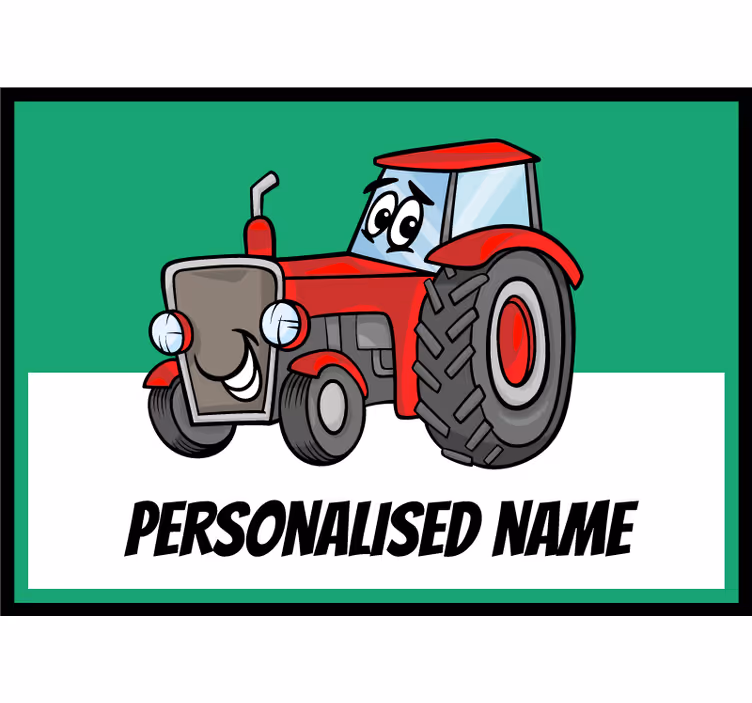 Rolgordijn kinderkamer gepersonaliseerde rode tractor - TenStickers