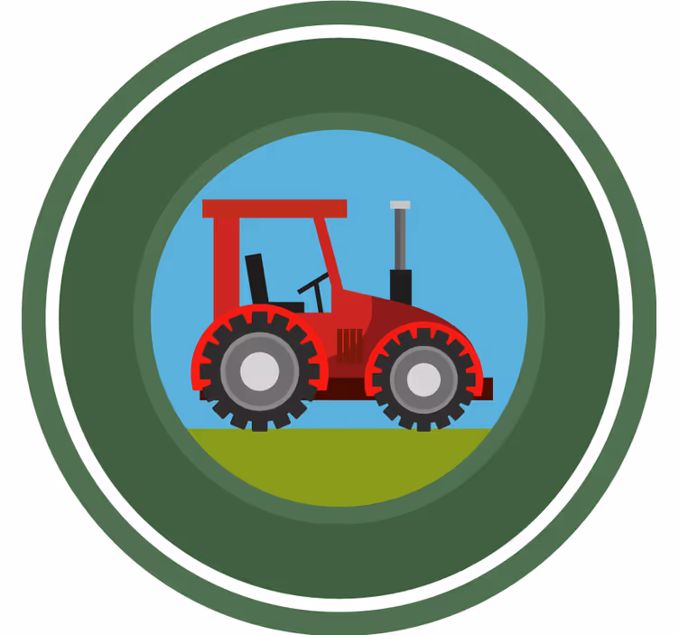 Rolgordijn kinderkamer groene cirkeltractor - TenStickers