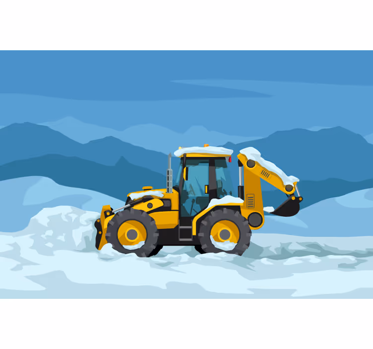 Rolgordijn kinderkamer gele tractor realistisch - TenStickers