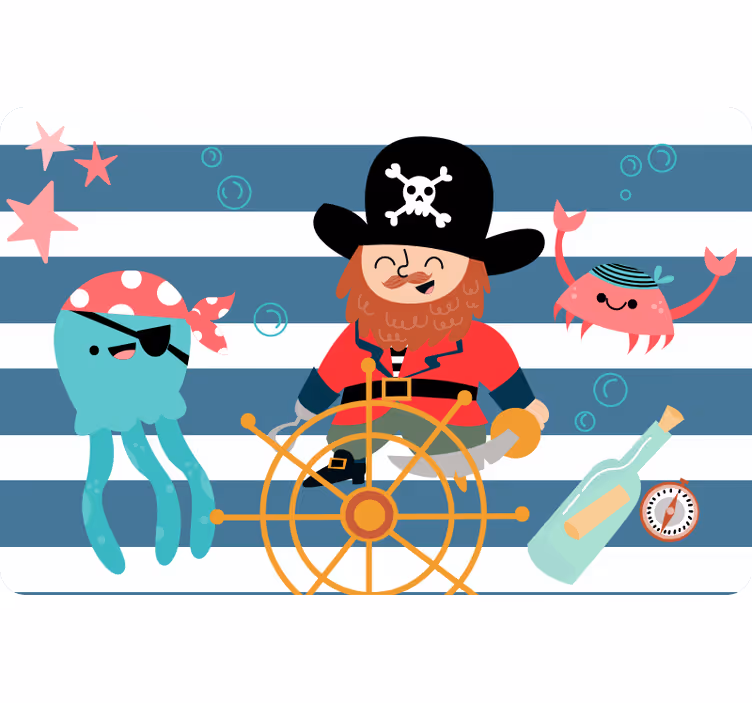 Rolgordijn kinderkamer piratenschatkaart voor kinderen - TenStickers