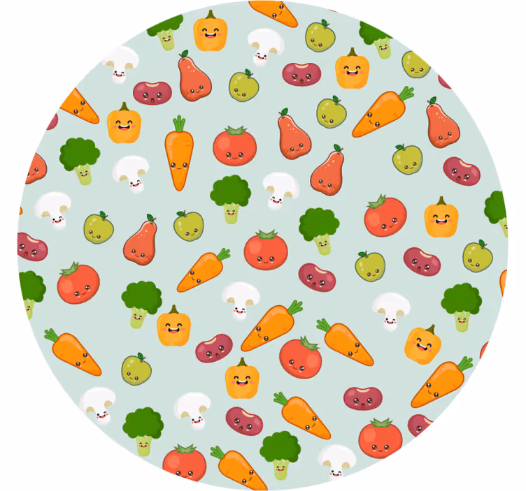 Rolgordijn kinderkamer anime groenten - TenStickers