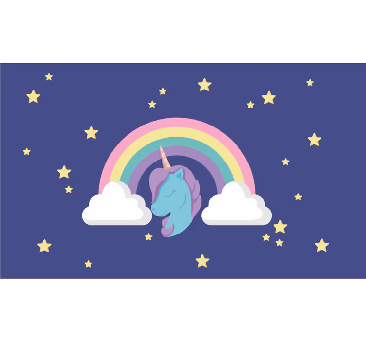 Rolgordijn kinderkamer anime regenboog eenhoorn - TenStickers