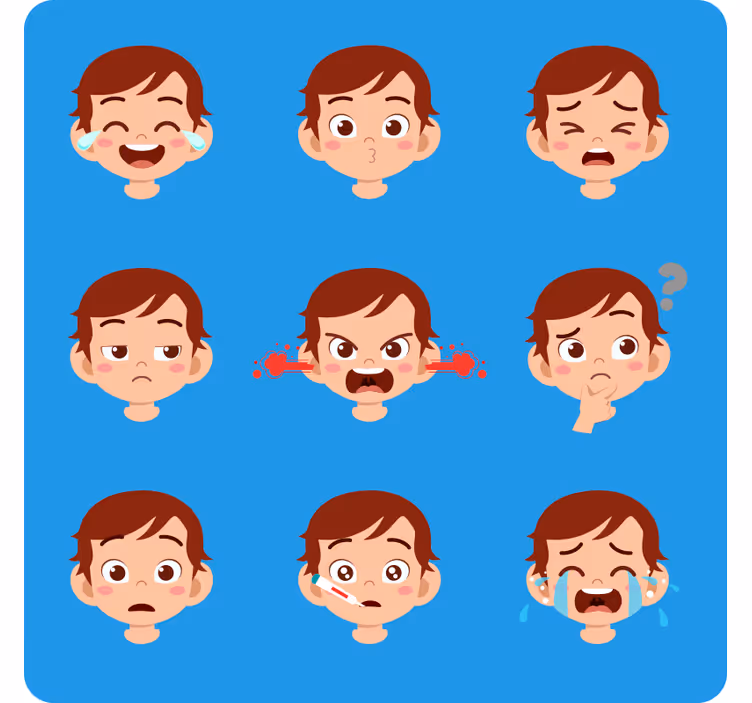 Rolgordijn kinderkamer kinderemotie - TenStickers