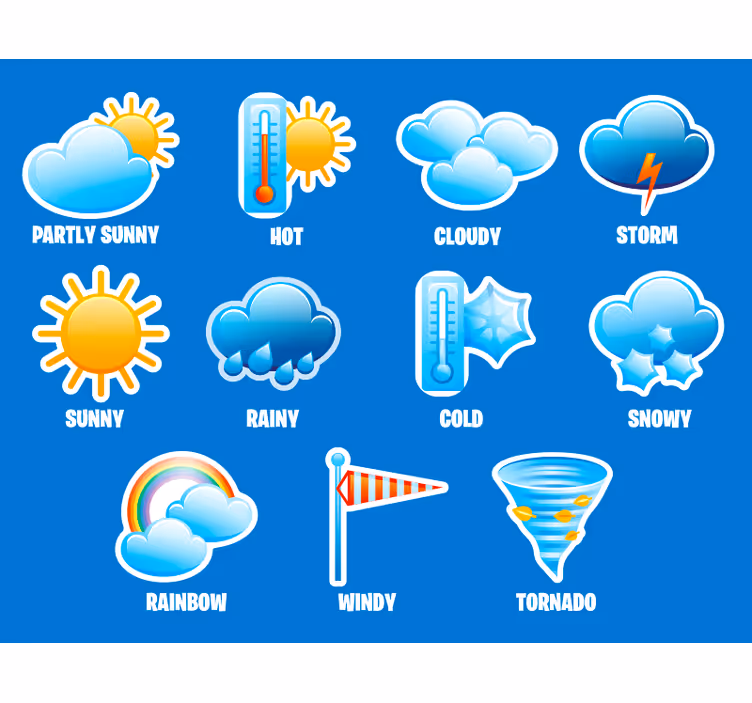 Rolgordijn kinderkamer kids weer - TenStickers