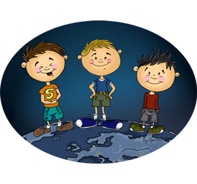 Rolgordijn kinderkamer wereldthema voor kinderen - TenStickers