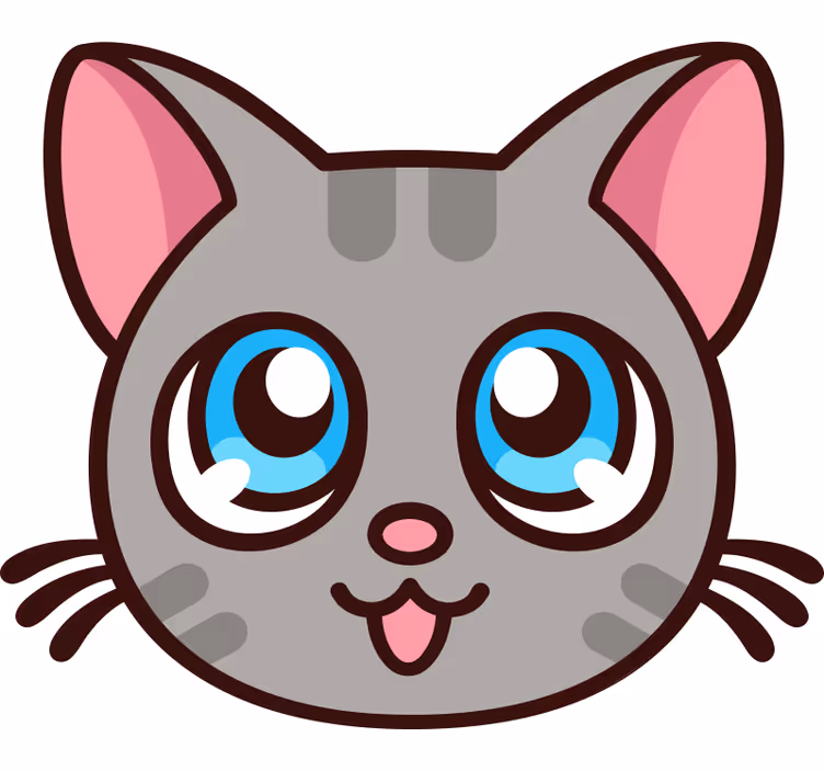 Rolgordijn kinderkamer schattige anime kat - TenStickers