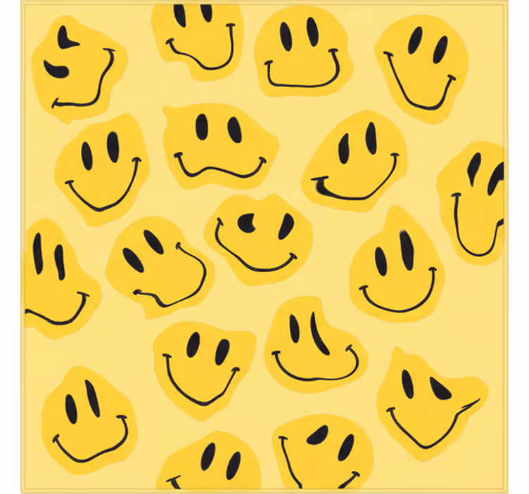 Rolgordijn kinderkamer vervormde smiley gezichten - TenStickers