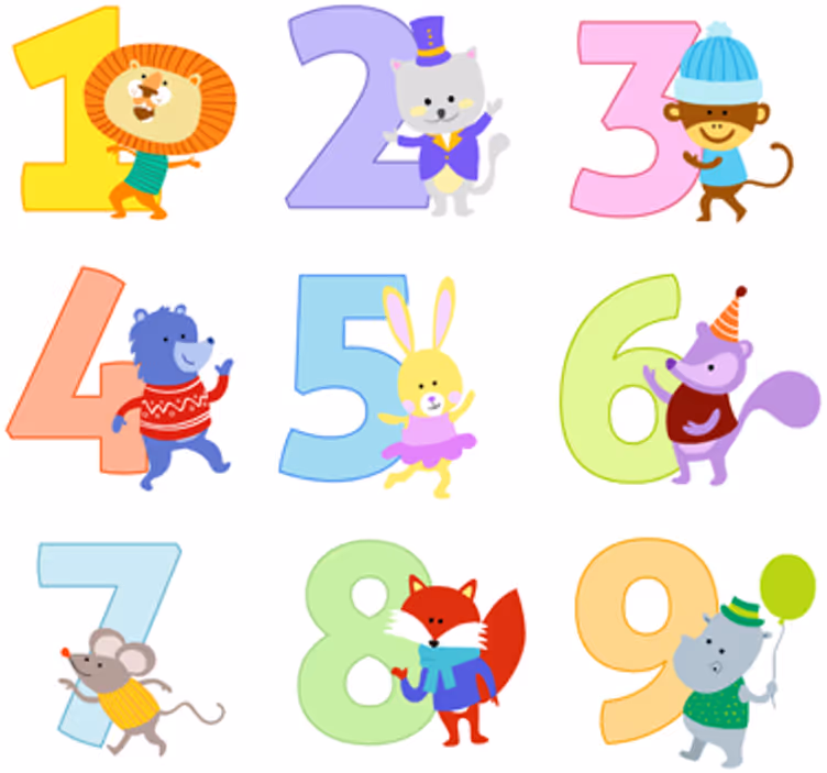 Rolgordijn kinderkamer sticker collectie kindergetallen - TenStickers