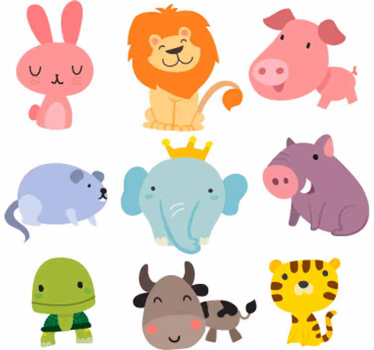 Rolgordijn kinderkamer dierenstickers - TenStickers