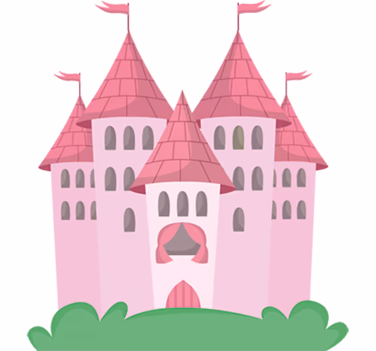 Rolgordijn kinderkamer roze kasteel - TenStickers