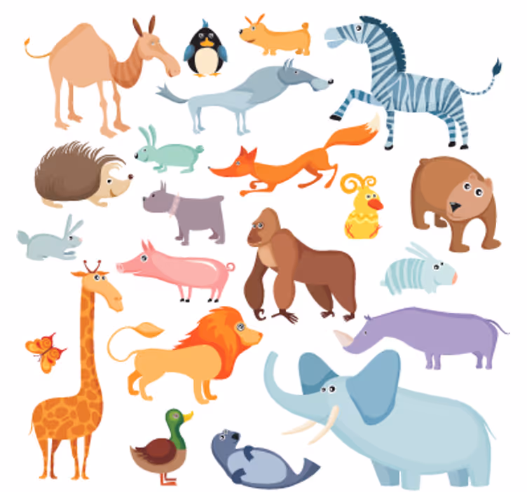 Rolgordijn kinderkamer wilde dieren stickers - TenStickers