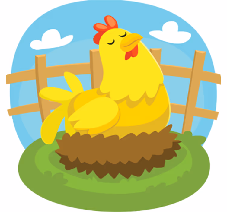 Rolgordijn kinderkamer laying hen - TenStickers