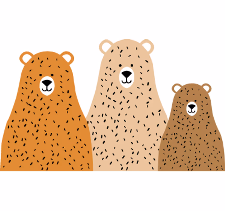 Rolgordijn kinderkamer drie beren vrienden - TenStickers
