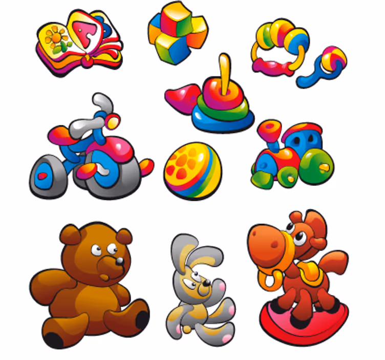 Rolgordijn kinderkamer speelgoedstickers collectie - TenStickers