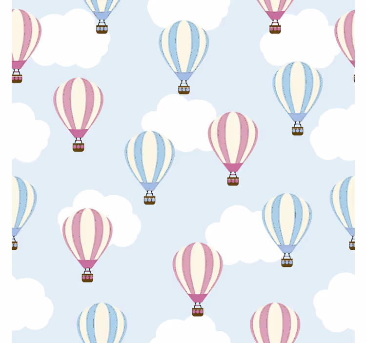 Rolgordijn kinderkamer met lucht en ballonnen patroon - TenStickers