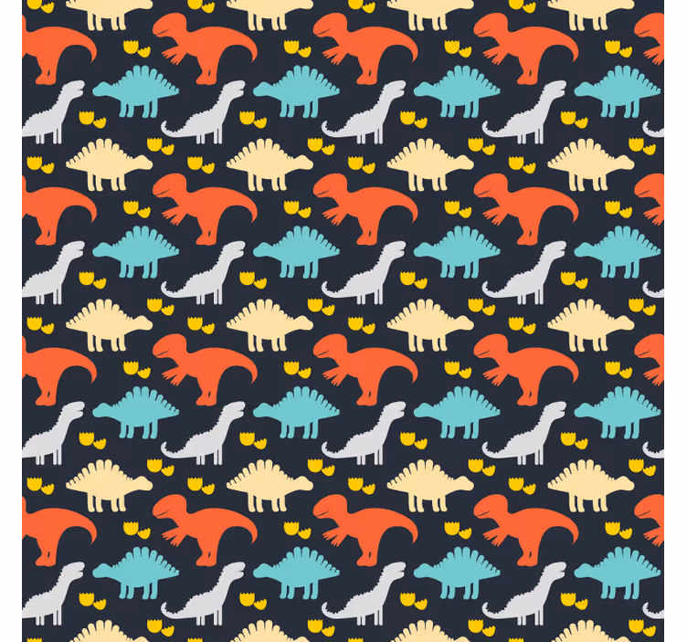 Rolgordijn kinderkamer met dinosaurussen patroon - TenStickers