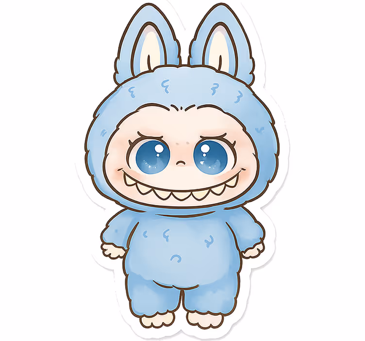 Rolgordijn kinderkamer blauwe monsterpop - TenStickers