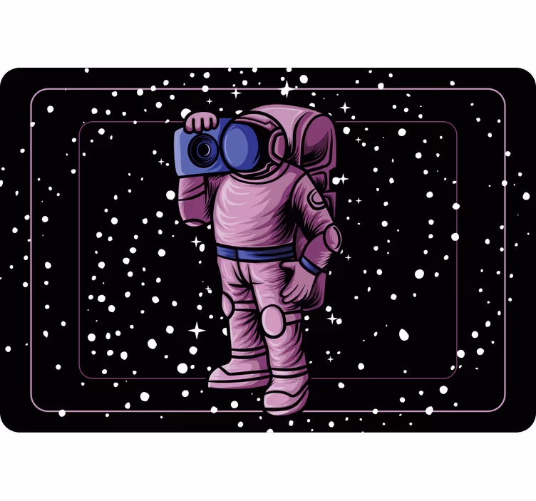 Rolgordijn kinderkamer astronaut met radio tape - TenStickers
