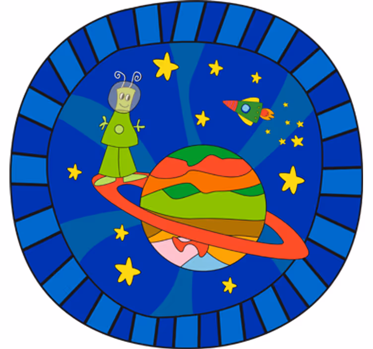 Rolgordijn kinderkamer buitenaards groen - TenStickers