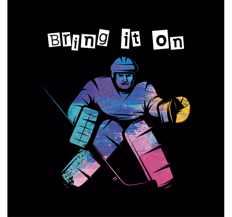 Rolgordijn kinderkamer bring it on ijshockey - TenStickers