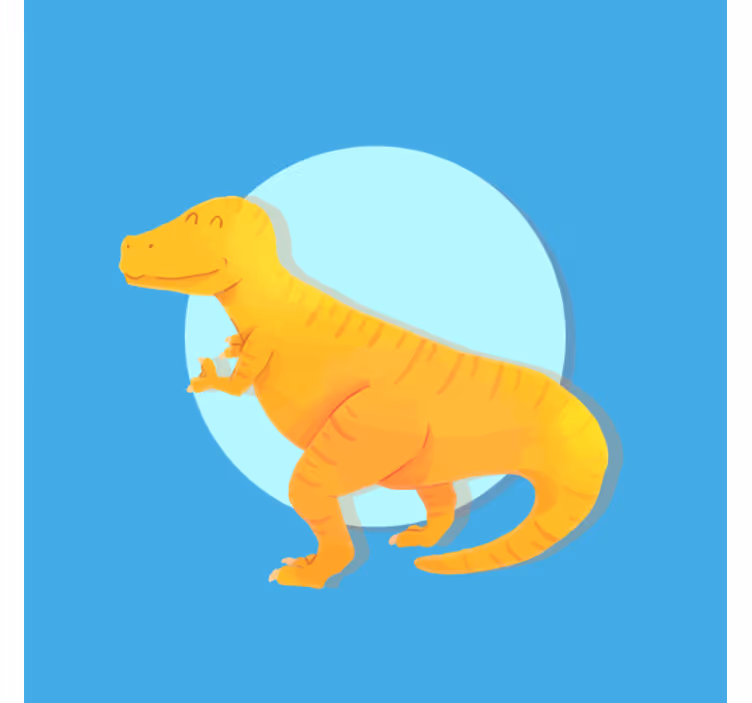 Rolgordijn kinderkamer nordic dinosaurus gele t-rex - TenStickers