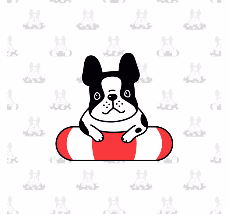Rolgordijn kinderkamer schattig franse bulldogpatroon - TenStickers