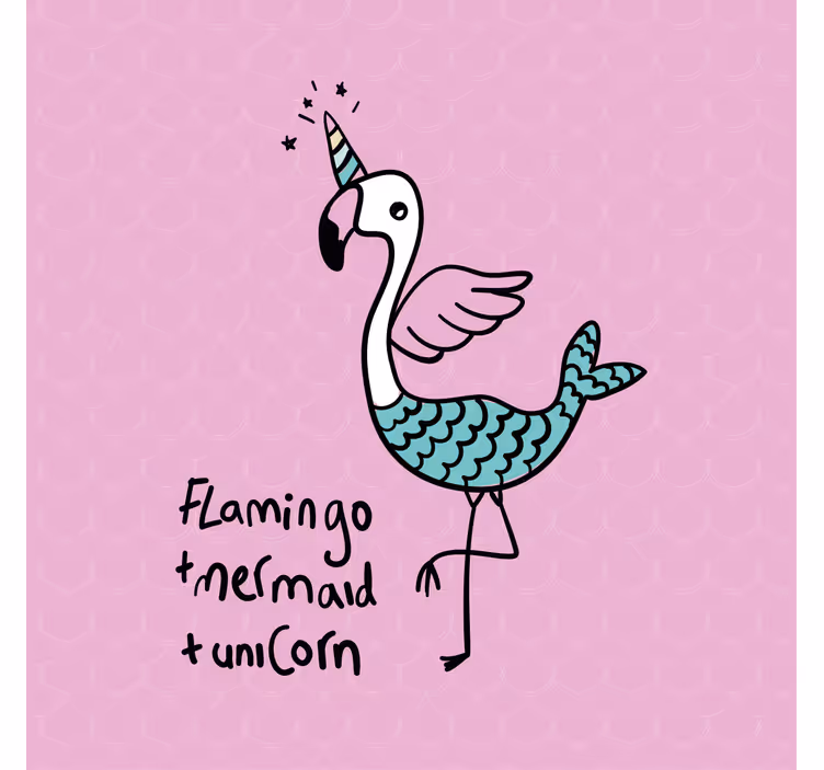 Rolgordijn kinderkamer schattige flamingo illustratie - TenStickers