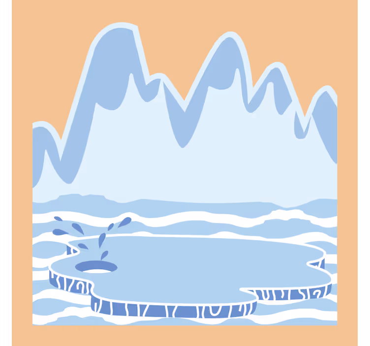 Rolgordijn kinderkamer blauwe ijsmountains - TenStickers