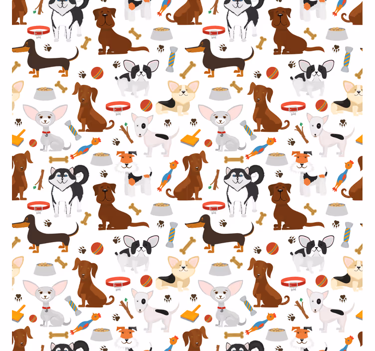 Rolgordijn kinderkamer schattige gemengde puppy's - TenStickers